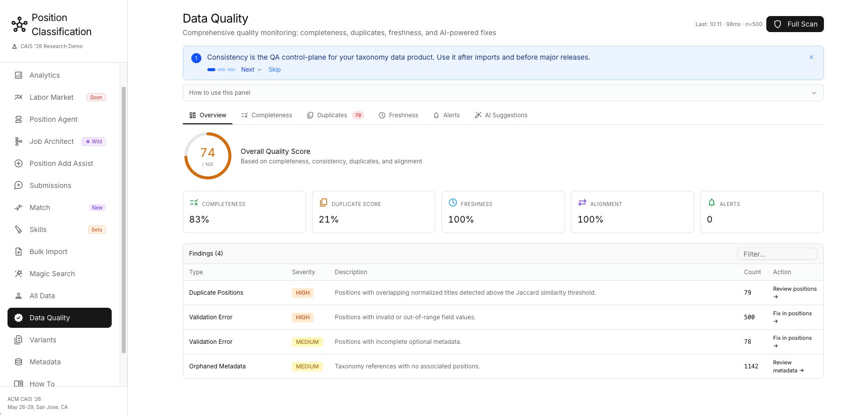 Data Quality — Multi-Agent Position Classification